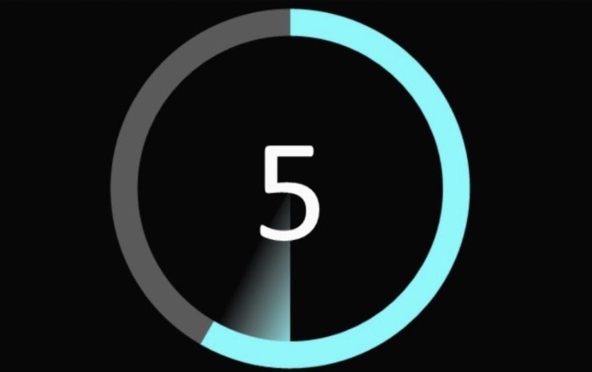 a countdown graphic displaying the number 5